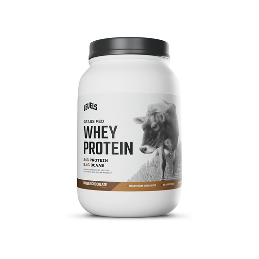 Levels Grass Fed Whey Protein Powder, No Artificials, 24G of Protein, Double Chocolate, 2LB