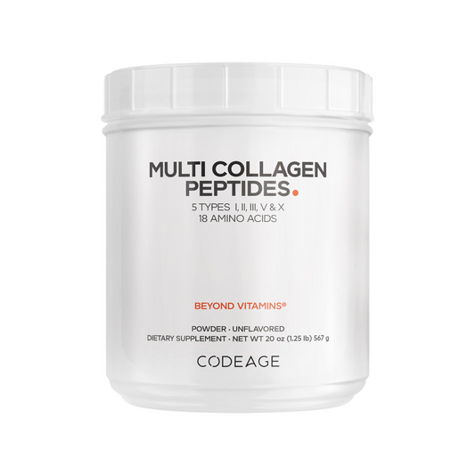 Codeage Multi Collagen Protein Powder Peptides, Hydrolyzed Collagen for Women & Men, Collagen Supplements, Grass Fed Bone Broth, 2-Month Supply, Unflavored, Type 1, 2, 3, 5 & 10, Non-GMO - 20 OZ
