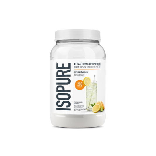 Isopure Clear Whey Isolate Protein Powder Infusions, Lactose Free, Gluten Free, Naturally Flavored, Citrus Lemonade, 20g Protein Per Serving, 1.9 Lb, 36 Servings