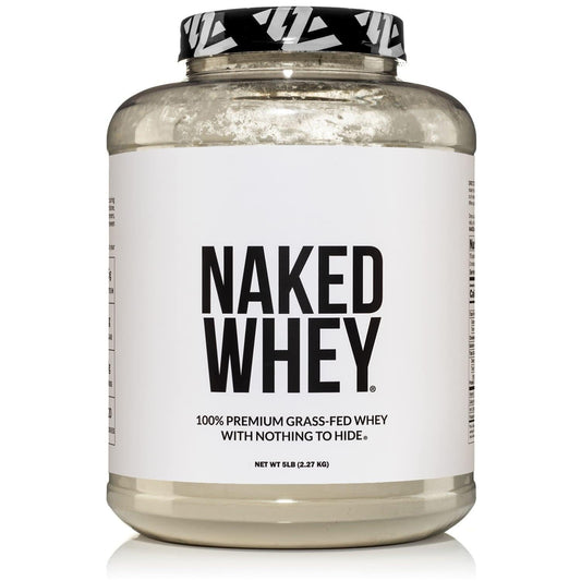 NAKED WHEY 5LB 100% Grass Fed Unflavored Whey Protein Powder - Only 1 Ingredient, Undenatured - No GMO, Soy or Gluten - No Preservatives - Promote Muscle Growth and Recovery - 76 Servings
