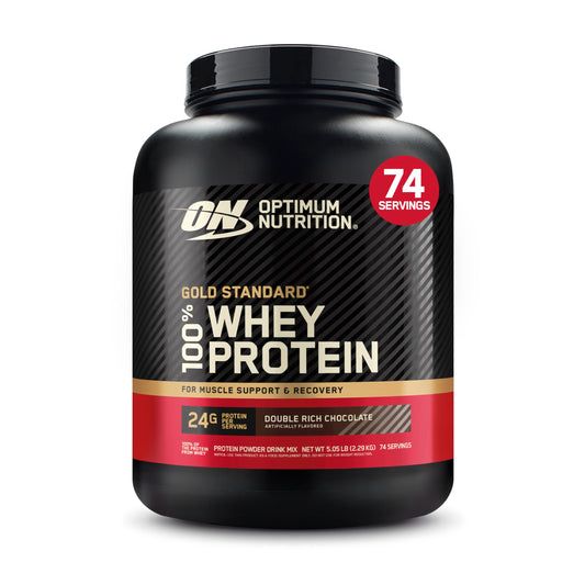 Optimum Nutrition Gold Standard 100% Whey Protein Powder, Double Rich Chocolate, 5 Pound (Packaging May Vary)