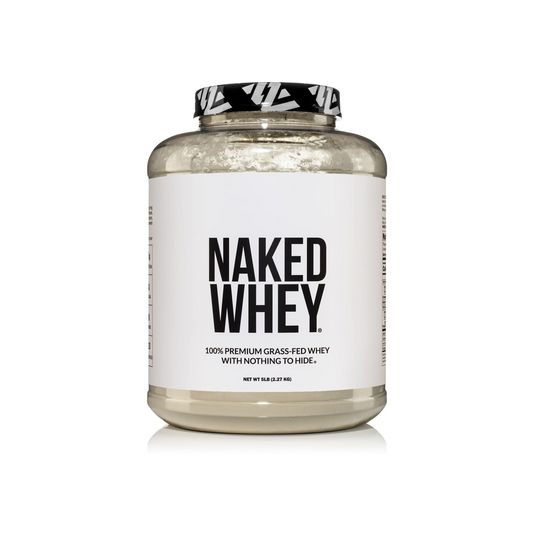 NAKED WHEY 5LB 100% Grass Fed Unflavored Whey Protein Powder - Only 1 Ingredient, Undenatured - No GMO, Soy or Gluten - No Preservatives - Promote Muscle Growth and Recovery - 76 Servings