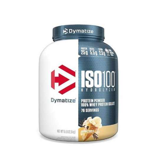 Dymatize ISO 100 Whey Protein Powder with 25g of Hydrolyzed 100% Whey Isolate, Vanilla 5 Pound, Package may vary